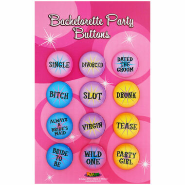 Bachelorette Party Buttons 12 pack