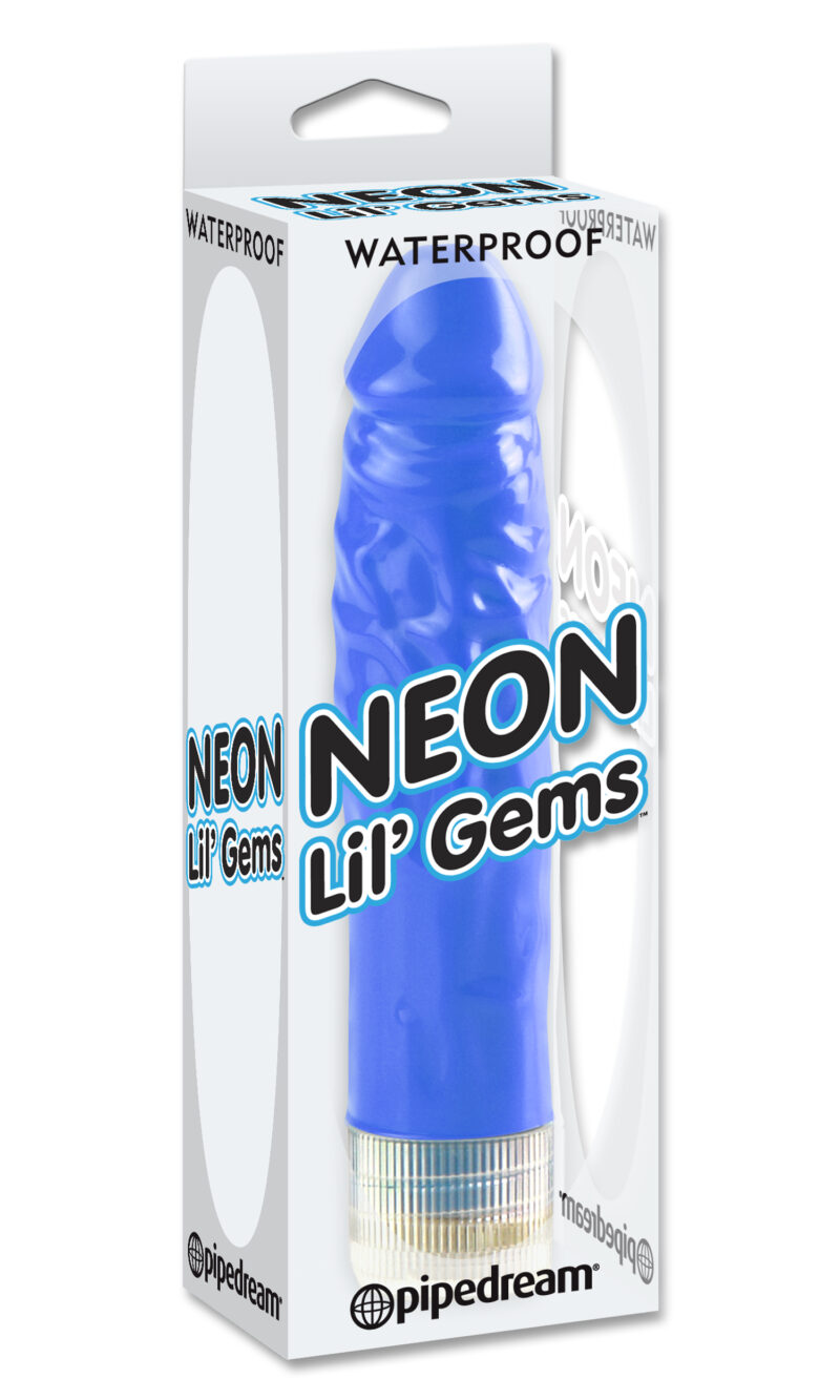 Pipedream Neon Lil Gems Dildo Blue