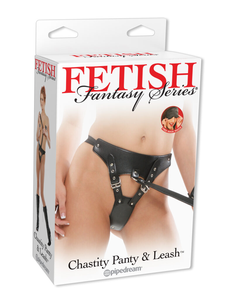 Pipedream Fetish Fantasy Chastity Panty & Leash Black