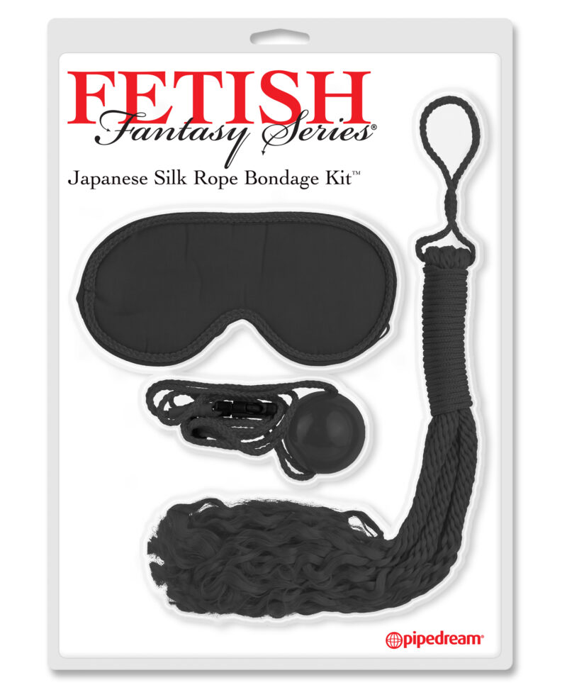 Pipedream Fetish Fantasy Japanese Silk Rope Bondage Kit Black