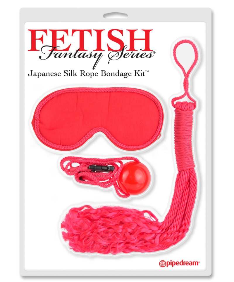 Pipedream Fetish Fantasy Japanese Silk Rope Bondage Kit Red