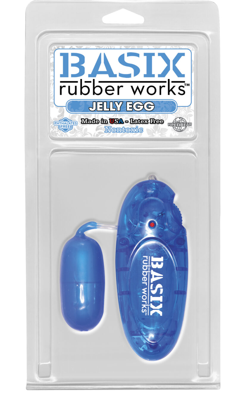 Pipedream Basix Rubber Works Jelly Egg Vibrator Blue