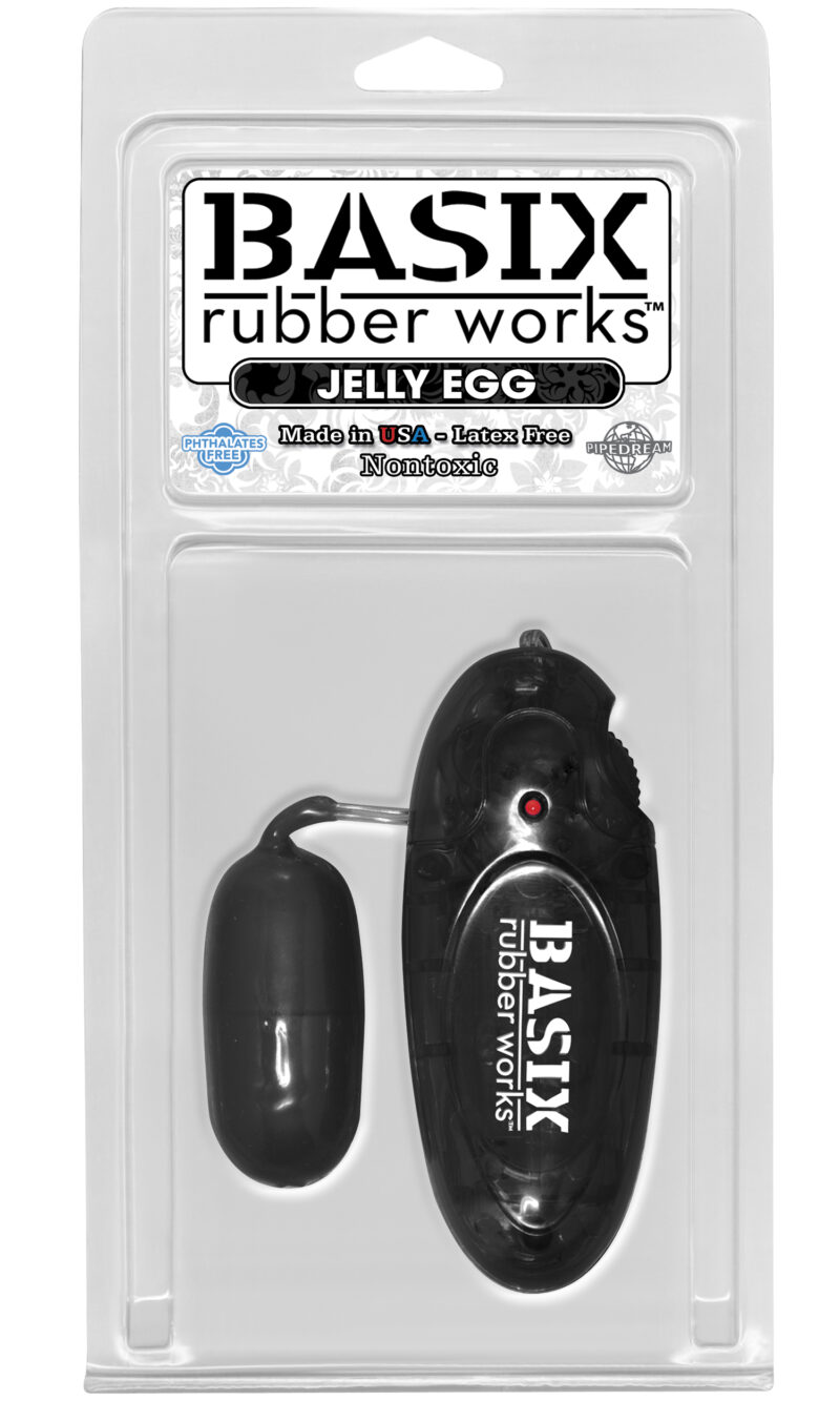 Pipedream Basix Rubber Works Jelly Egg Vibrator Black