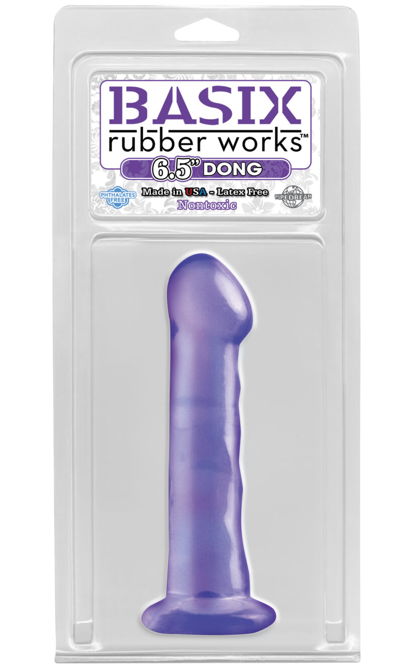 Pipedream Basix Rubber Works 6.5" Suction Cup Dong Purple