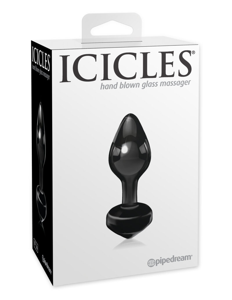Pipedream Icicles No.44 Glass Butt Plug Black