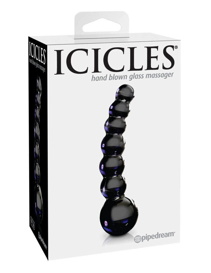 Pipedream Icicles No.66 Glass Dildo Black