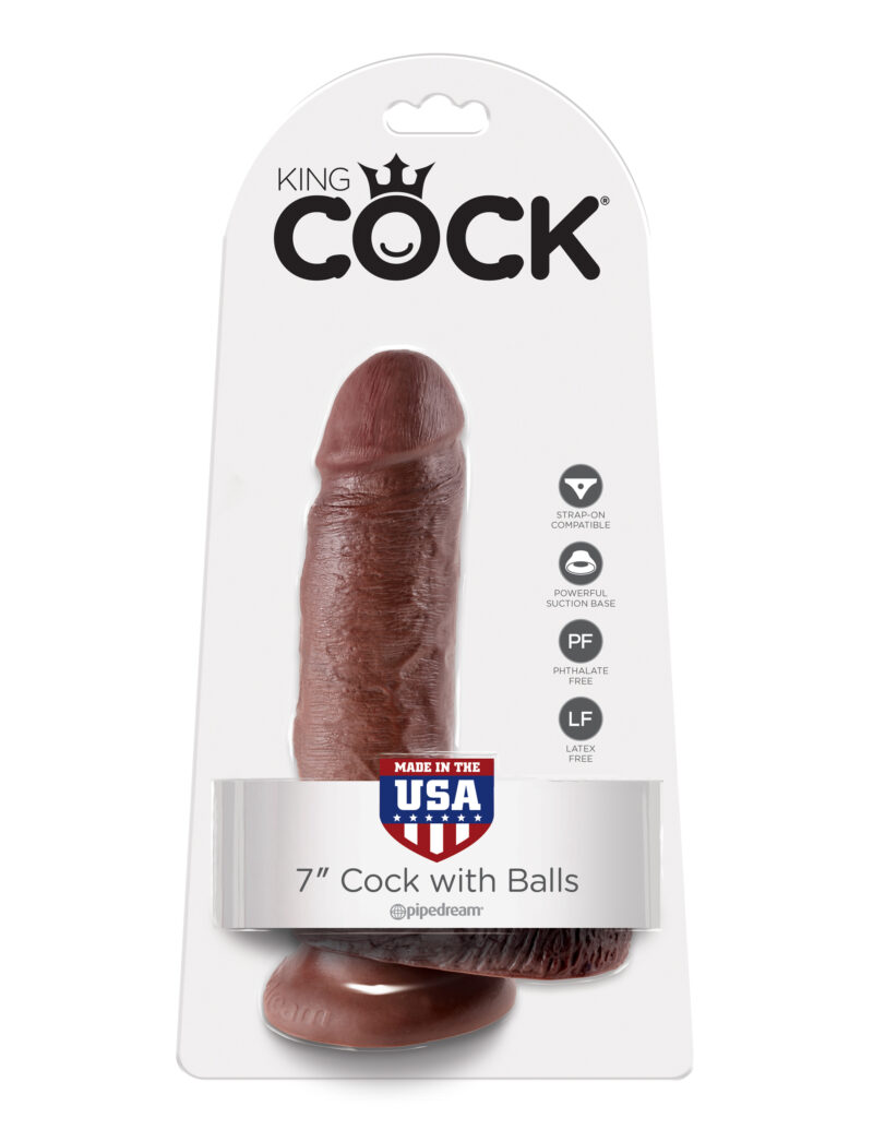 Pipedream King Cock 7" Cock With Balls Brown