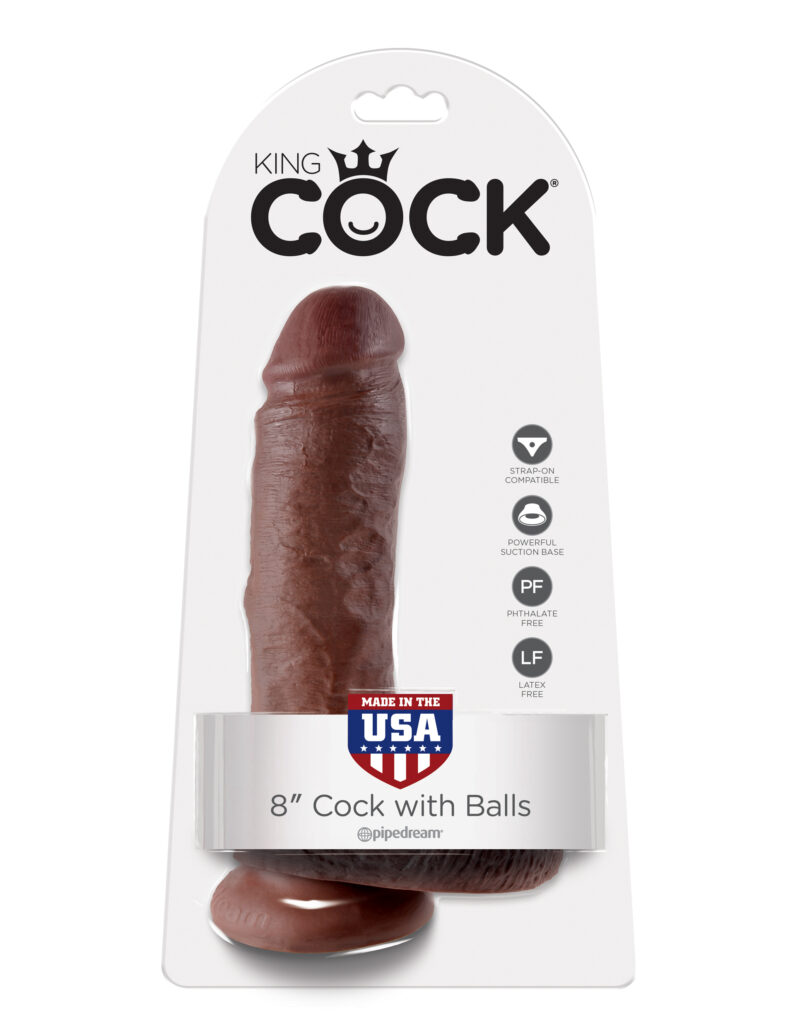 Pipedream King Cock 8" Cock With Balls Brown