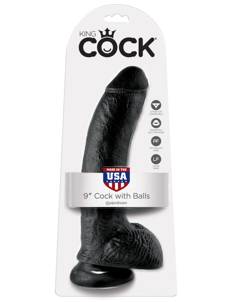 Pipedream King Cock 9" Cock With Balls Black