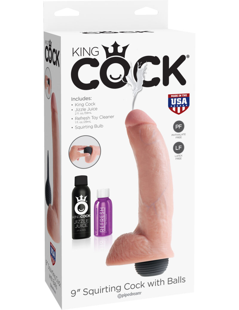 Pipedream King Cock 9" Squirting Cock & Balls Flesh