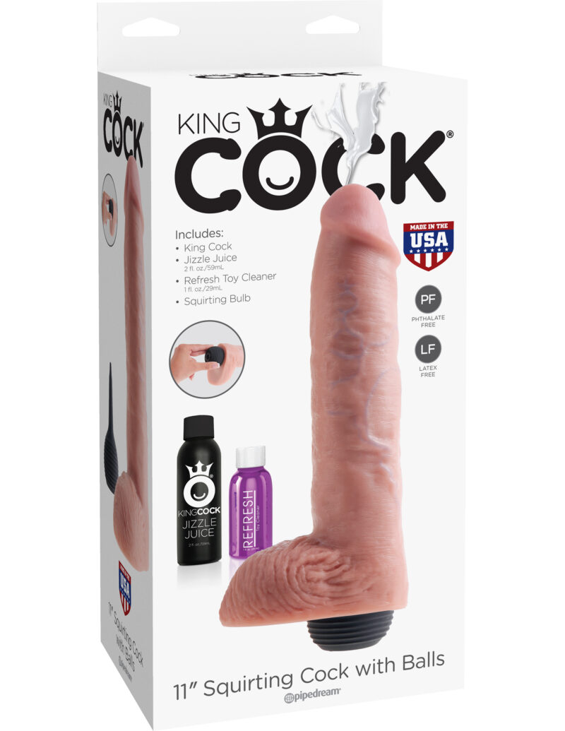 Pipedream King Cock 11" Squirting Cock & Balls Flesh