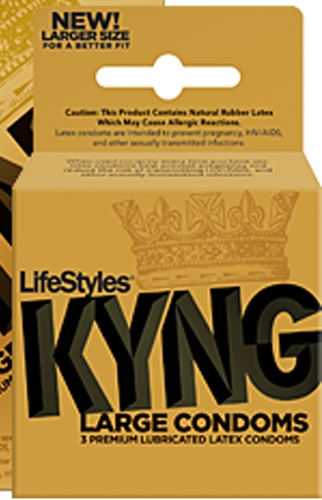 LifeStyles Kyng Gold Large 3 Pack Condoms