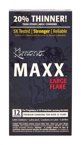 Kimono Maxx Large Flare 12 Pack Condoms