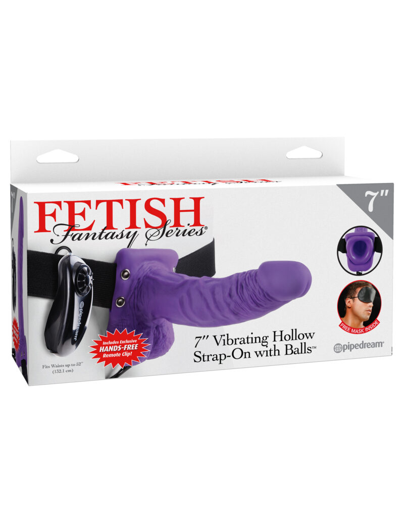 Pipedream Fetish Fantasy 7″ Vibrating Hollow Strap-On With Balls