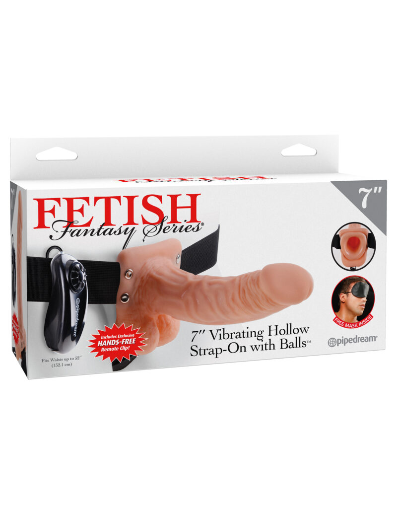 Pipedream Fetish Fantasy 7″ Vibrating Hollow Strap-On With Balls