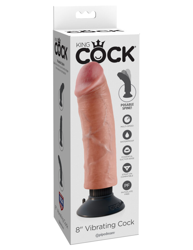 Pipedream King Cock 8" Vibrating Cock Flesh