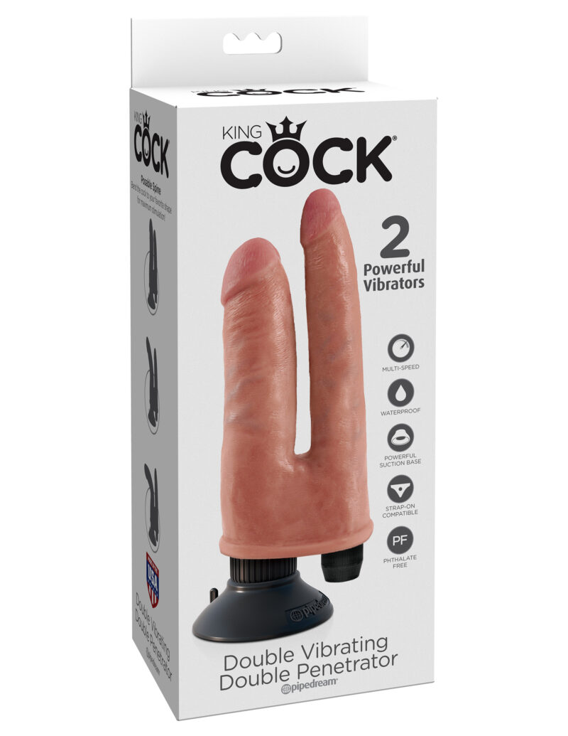 Pipedream King Cock Vibrating Double Penetrator Flesh