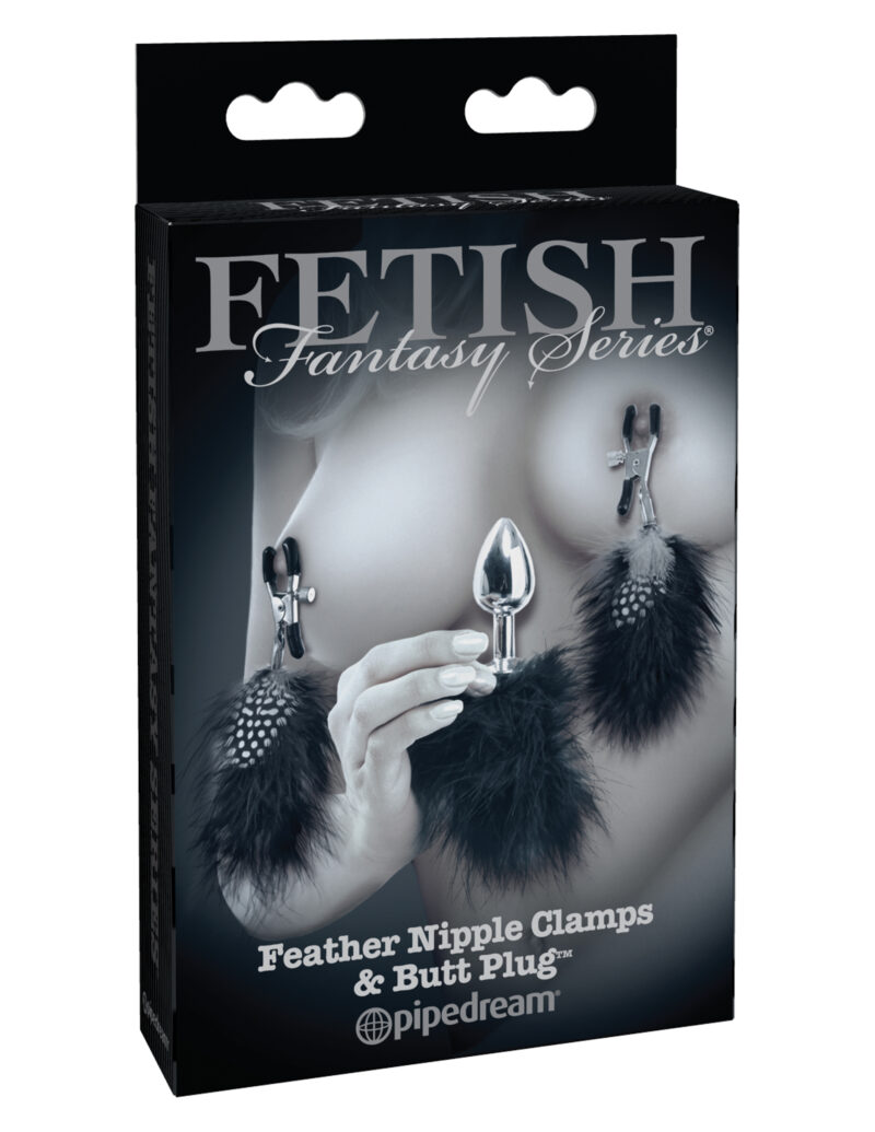 Pipedream Fetish Fantasy Limited Edition Feather Nipple Clamps & Butt Plug