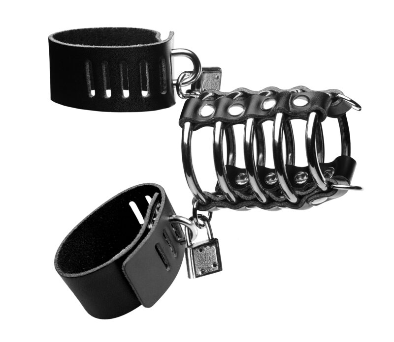 XR Brands 5 Ring Chastity Device With Cock & Ball Strap