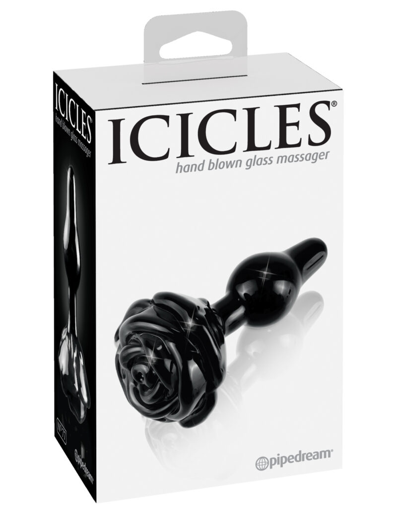 Pipedream Icicles No.77 Glass Anal Plug Black