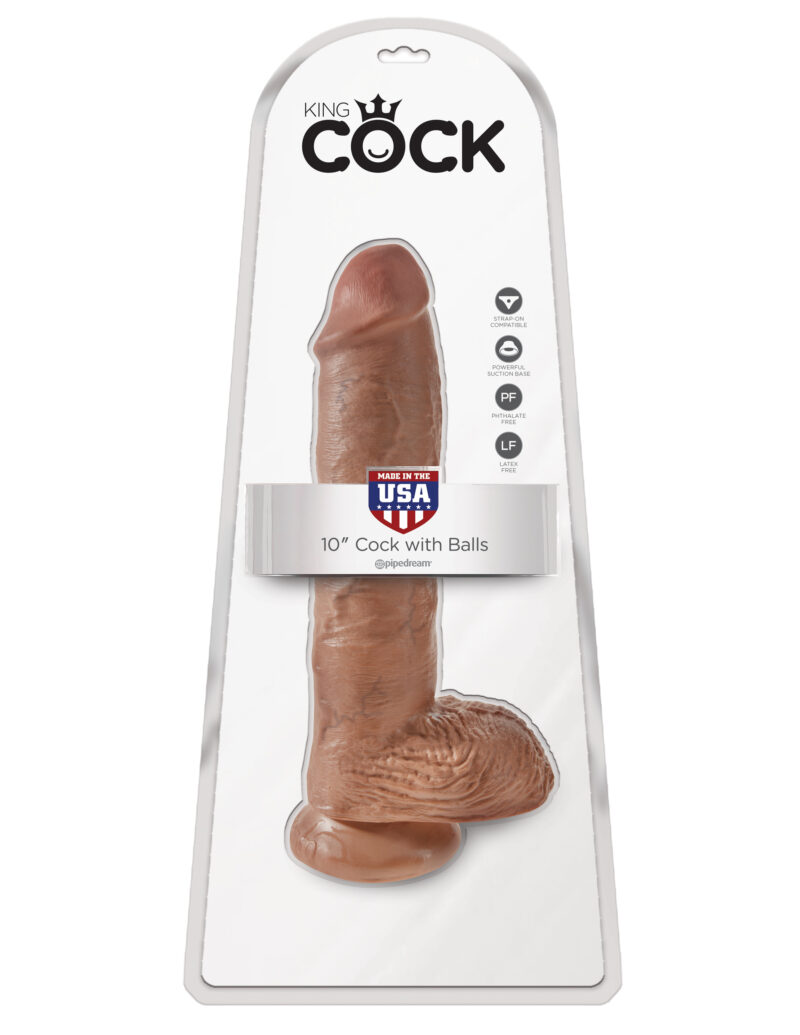Pipedream King Cock 10" Cock With Balls Tan