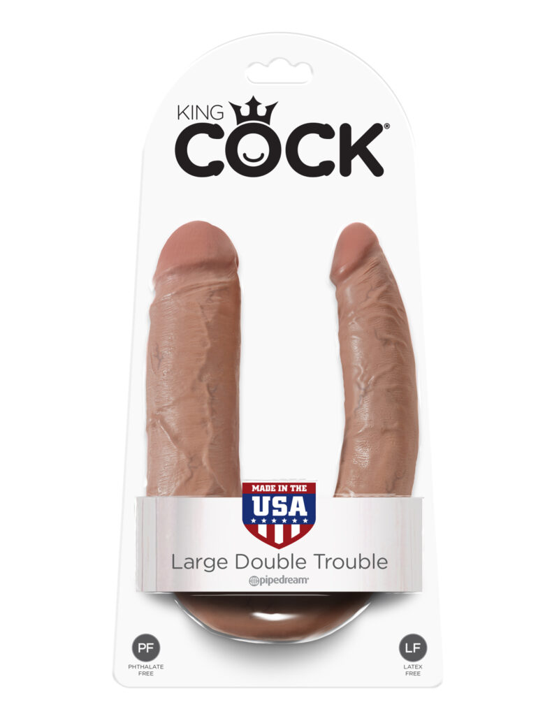 Pipedream King Cock U-Shaped Large Double Trouble Tan
