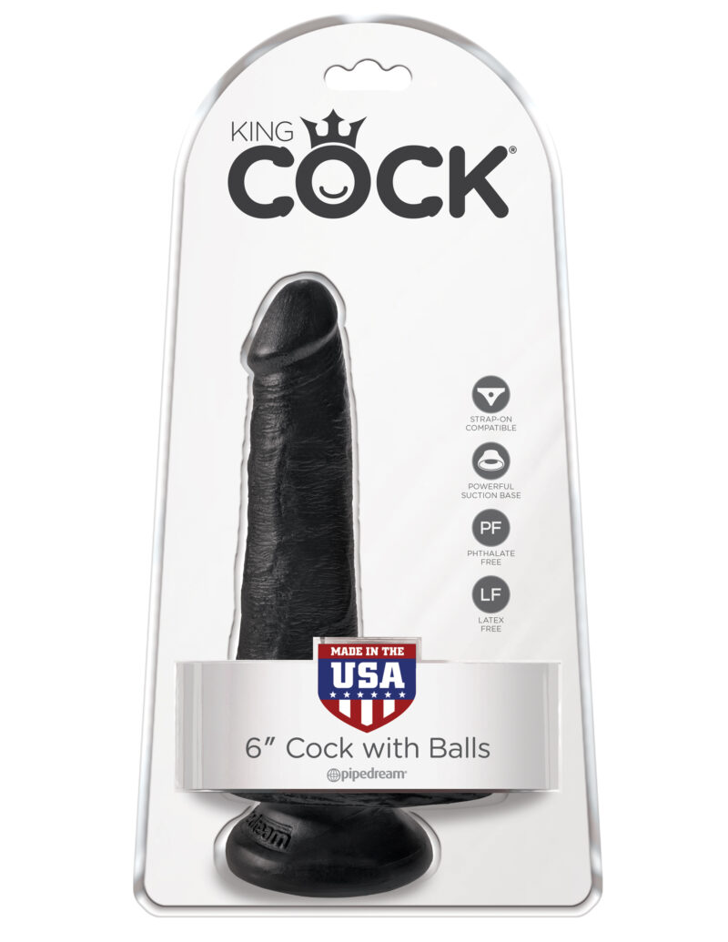 Pipedream King Cock 6" Cock With Balls Black