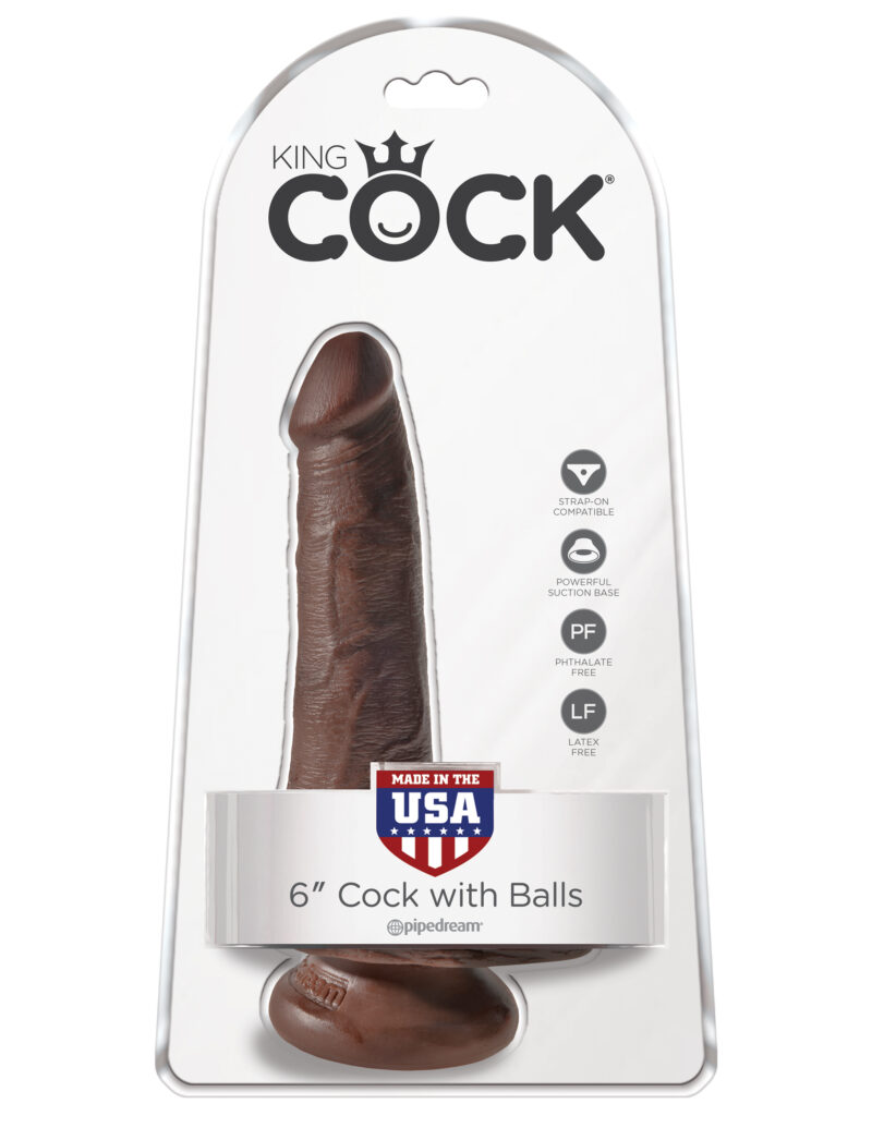 Pipedream King Cock 6" Cock With Balls Brown
