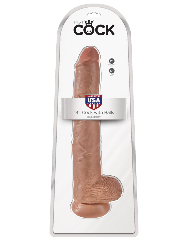 Pipedream King Cock 14" Cock With Balls Tan