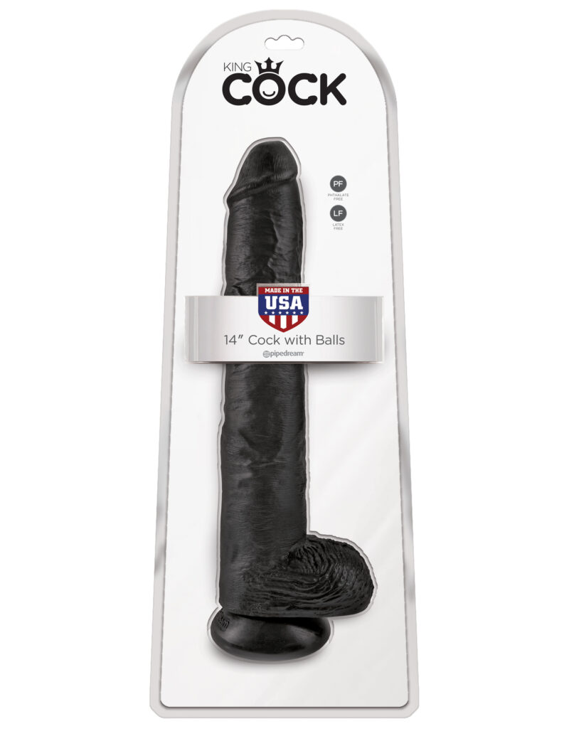 Pipedream King Cock 14" Cock With Balls Black