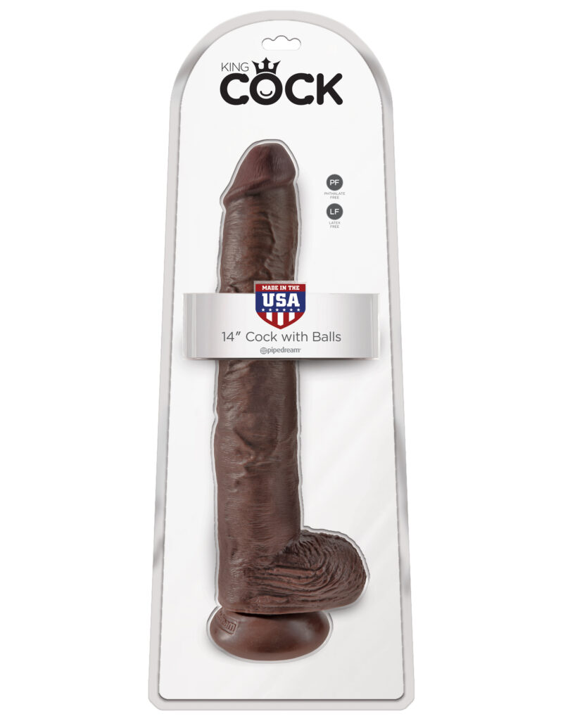 Pipedream King Cock 14" Cock With Balls Brown