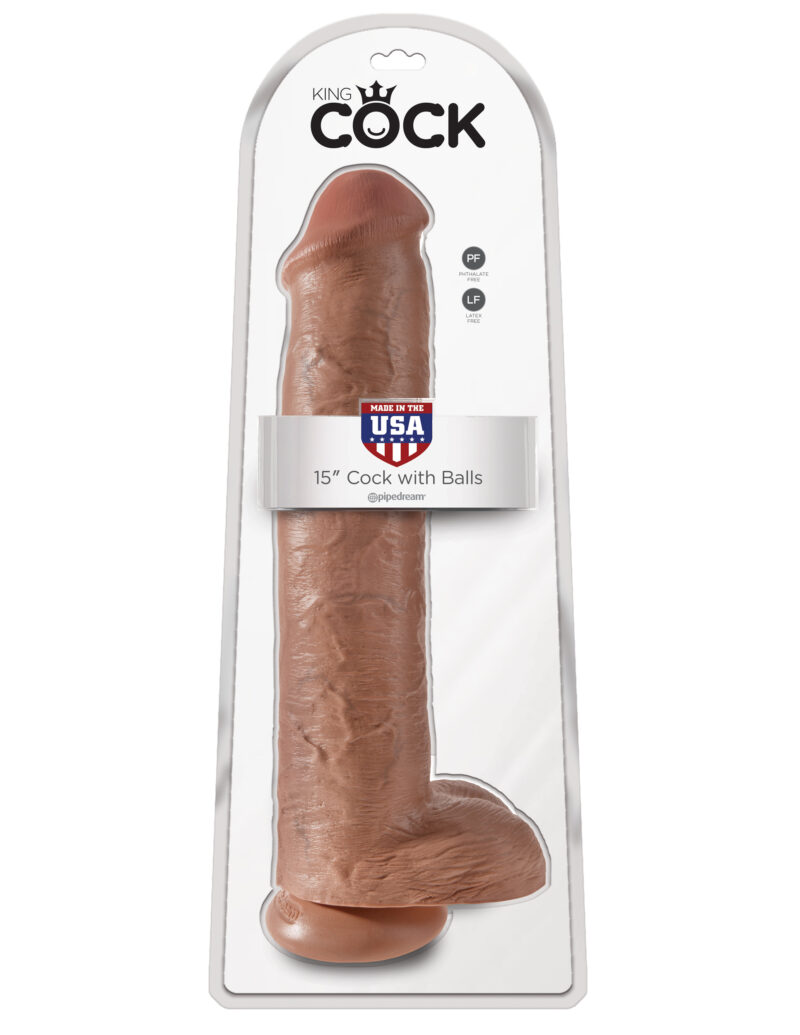 Pipedream King Cock 15" Cock With Balls Tan