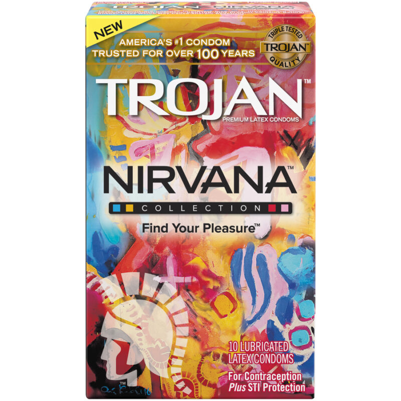 Trojan Nirvana 10 Pack Assorted Lubricated Latex Condoms