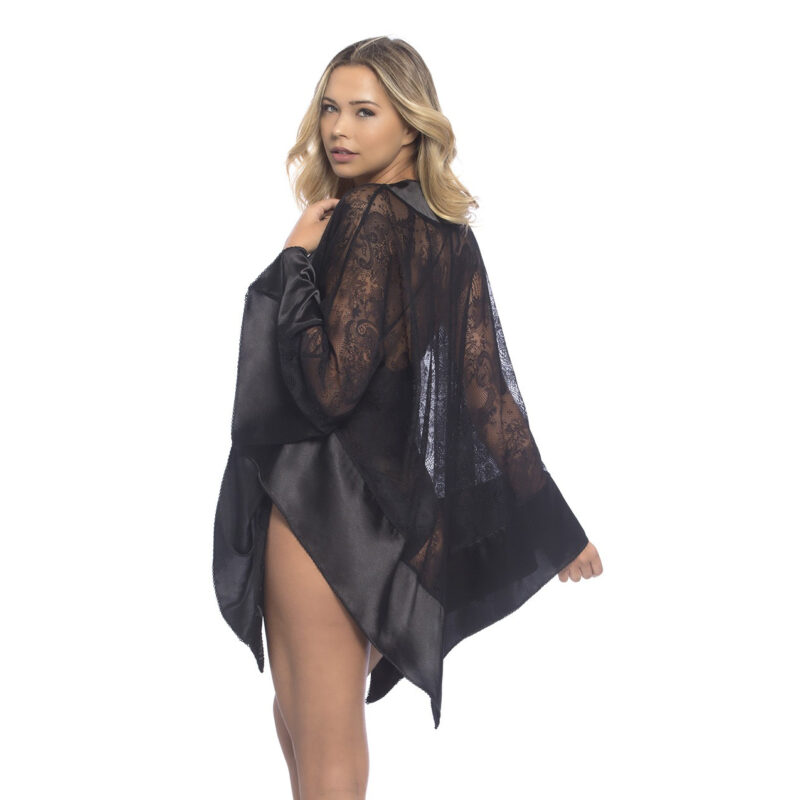 All Over Lace Handkerchief Robe With Wide Satin Edges