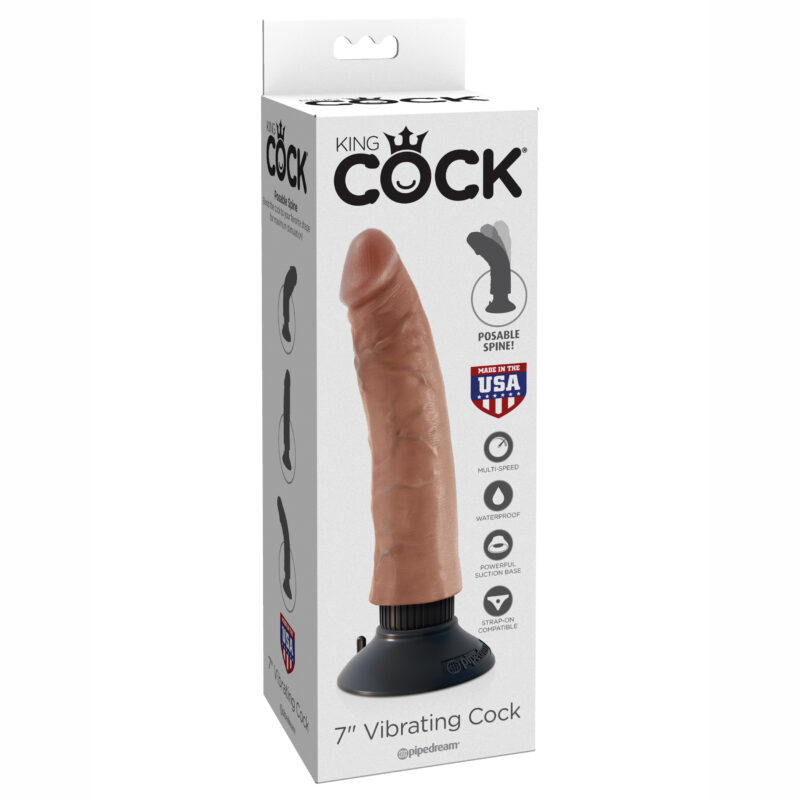 King Cock 7 inch Suction Cup Vibrating Dong