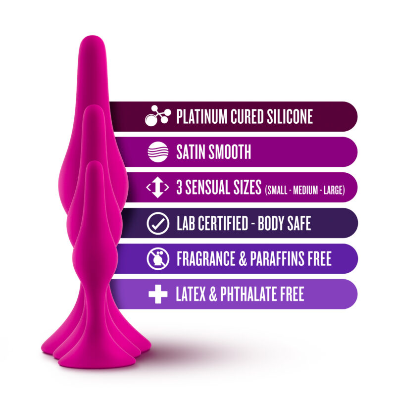 Luxe 3 piece Pink Anal Plug Set