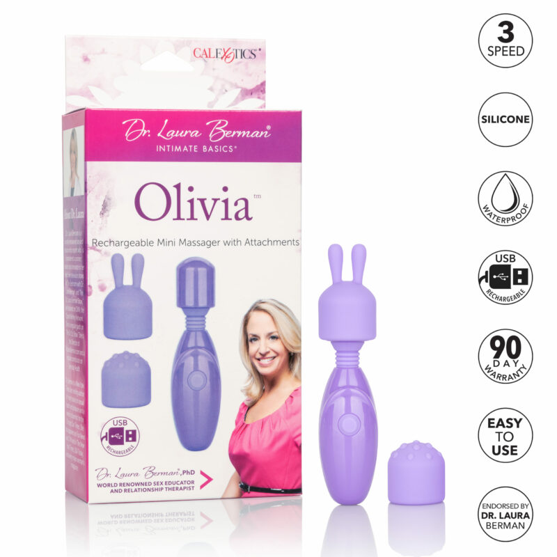 Dr Laura Berman Olivia Rechargeable Mini Massager With Attachments