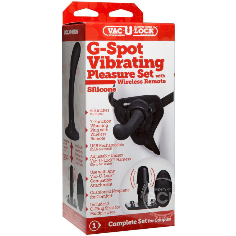 Vac-U-Lock Harness with G-spot Vibrating Pleasure Set