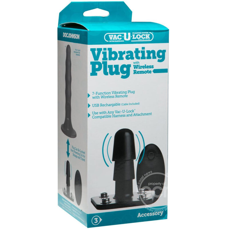 Vac-U-Lock Vibrating Harness Plug with Remote