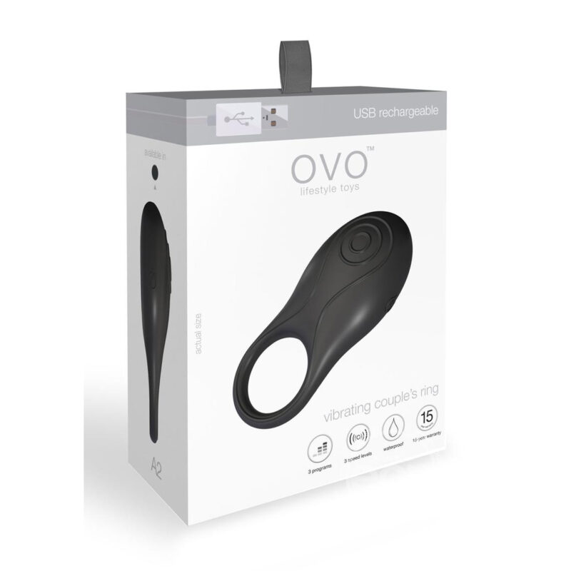 Ovo A2 USB Rechargeable Silicone Vibrating Couples Cock Ring