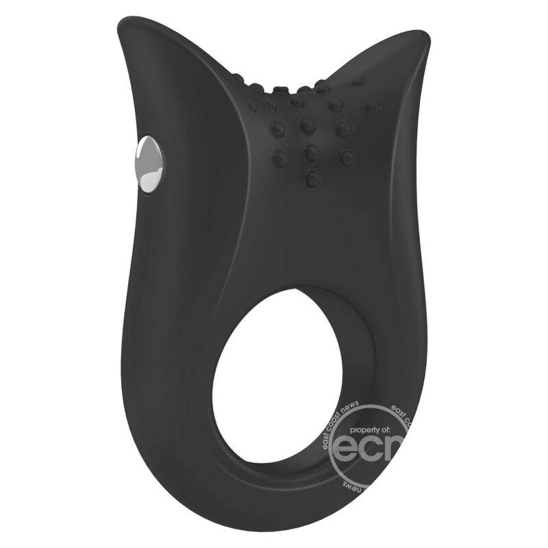 Ovo B2 Silicone Cock Ring Waterproof Black And Chrome