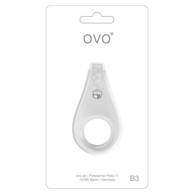 Ovo B3 Silicone Cock Ring Waterproof White And Chrome