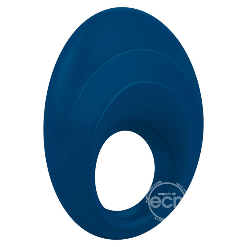 Ovo B5 Silicone Cock Ring Waterproof Blue And Chrome