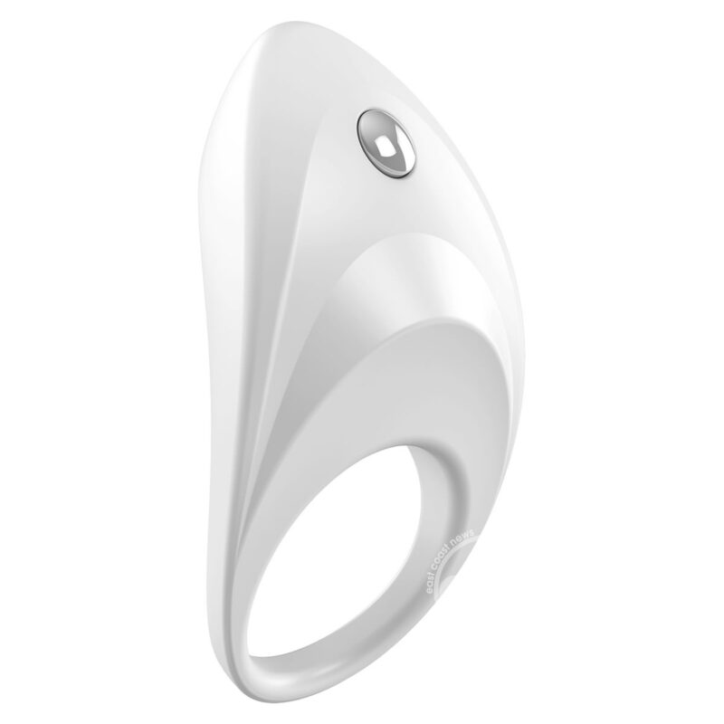 Ovo B7 Silicone Cock Ring Waterproof White And Chrome