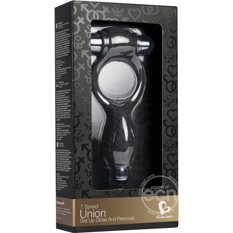 Union 7 Speed Get Up Close And Personal Silicone Cock Ring With Clitoral Stimulator