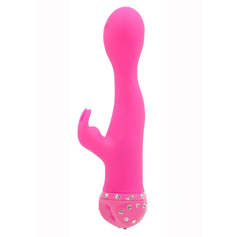 Bling Crystal Dual G Silicone Rechargeable Rabbit Vibrator