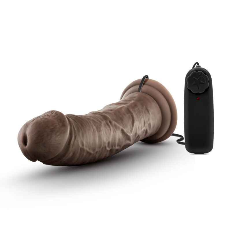 Blush Novelties Chocolate 8 Inch Vibrating Cock With Suction Cup