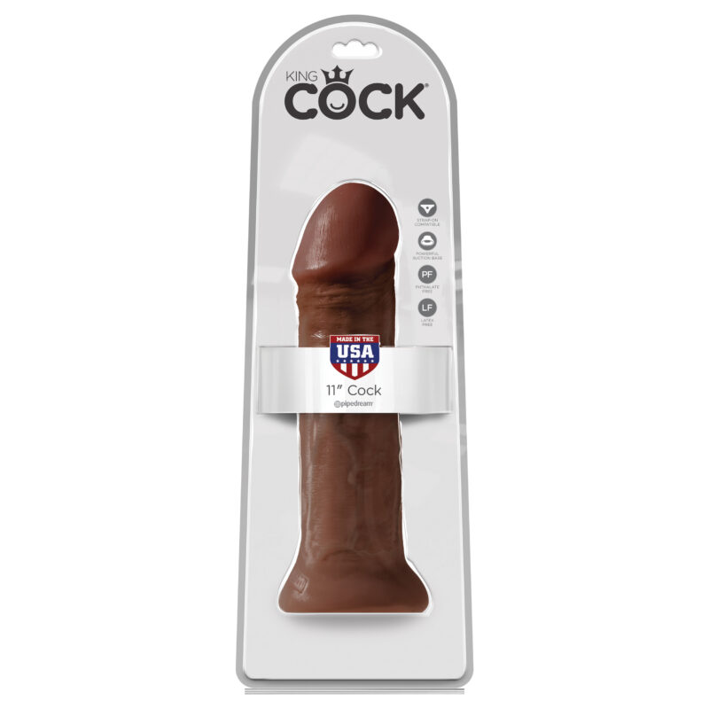 King Cock Realistic Brown 11 inch Dildo