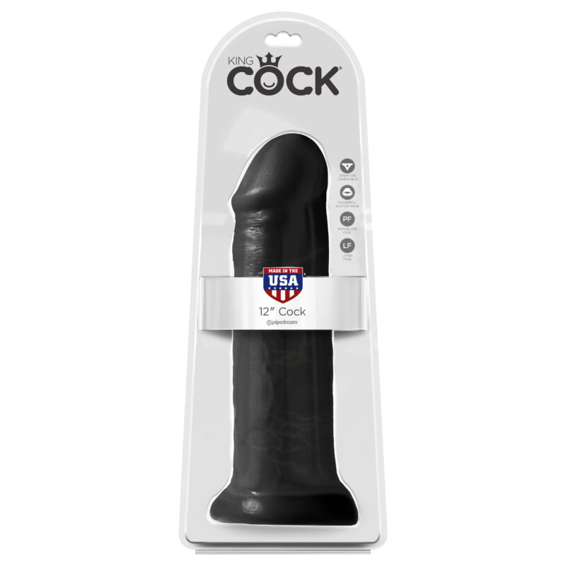 King Cock Realistic Black 12 inch Dildo