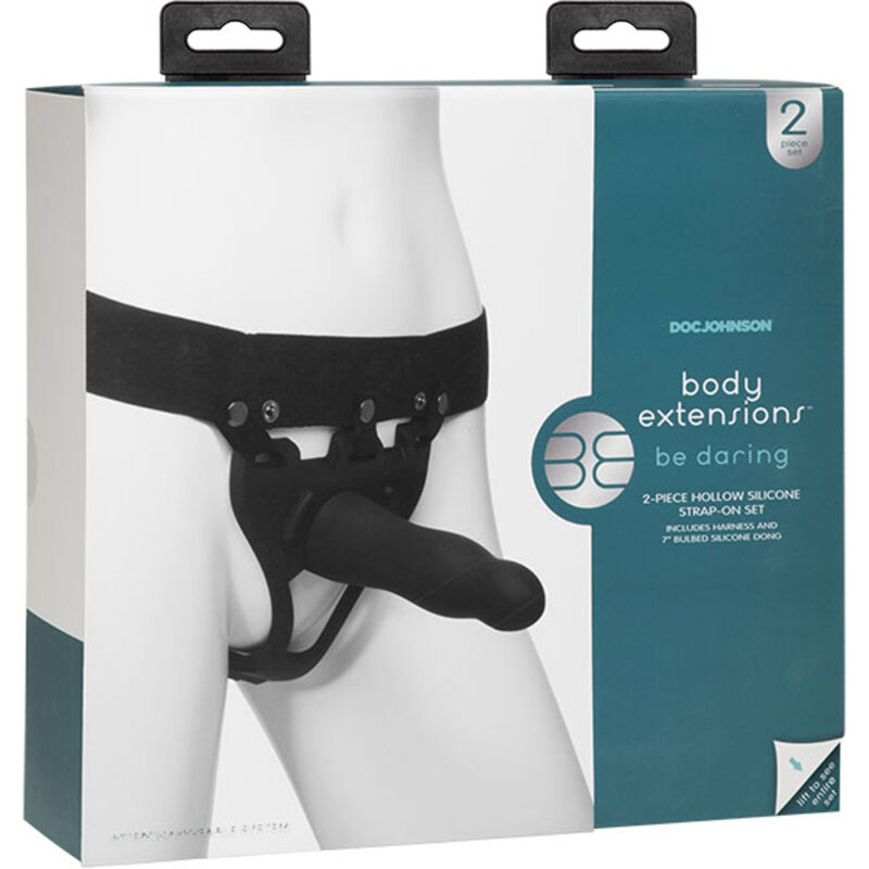 Body Extensions Hollow Slim Dong Strap-on 2 Piece Set